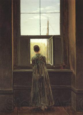 Caspar David Friedrich Woman at a Window (mk22) Norge oil painting art